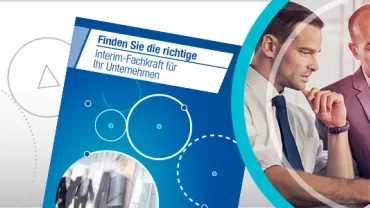 Broschüre mit dem Titel 'Finden Sie die richtige Interim-Fachkraft'.