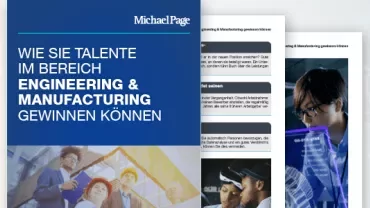 Deckblatt eines Dokuments über Talentgewinnung in Technik und Fertigung.