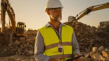 Bauleiter am Arbeitsplatz