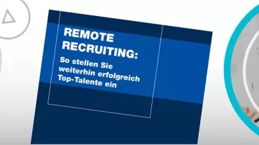 Grafik mit Text über Remote Recruiting und erfolgreiche Einstellung von Talenten.
