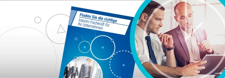 Broschüre mit dem Titel 'Finden Sie die richtige Interim-Fachkraft'.