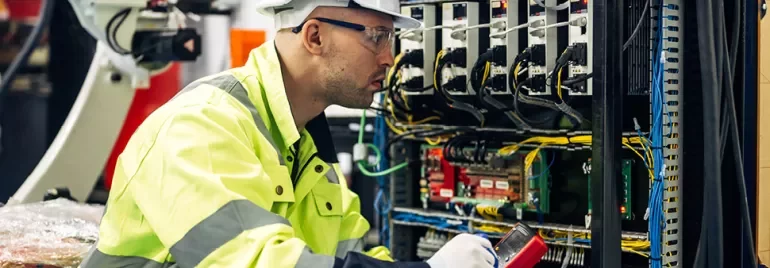 Elektroingenieur am Arbeitsplatz<