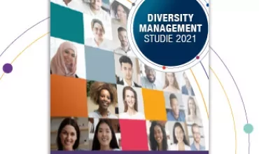 Cover der Diversity Management Studie 2021 mit Porträtbildern.