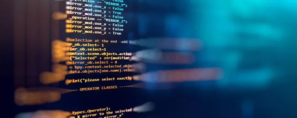 Nahaufnahme von Computercode auf einem Bildschirm.