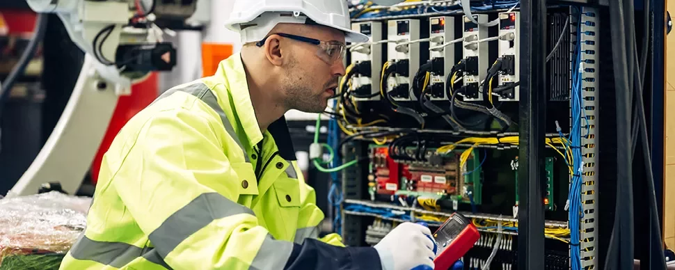 Elektroingenieur am Arbeitsplatz<