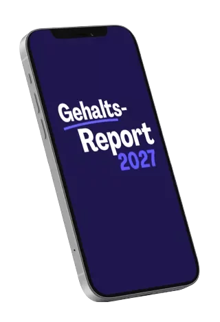 Salary guide promotional phone screen.